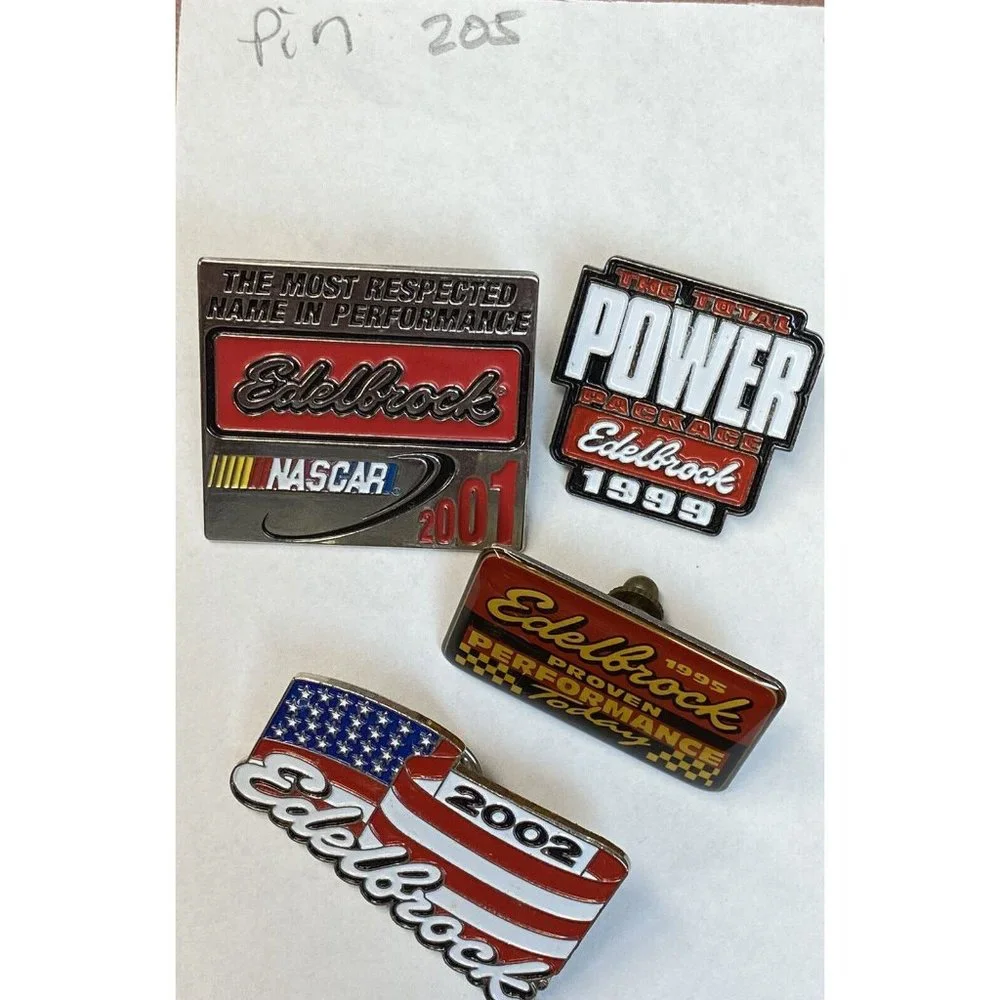 NASCAR Edelbrock Power Performance LOT 4 Pins 1995 1999 2001 2002 Patriot